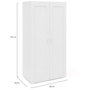 Voir la diapositive 5 : ID MARKET Armoire 2 portes VITO blanc penderie 80 cm avec étagères rangement maxi capacité