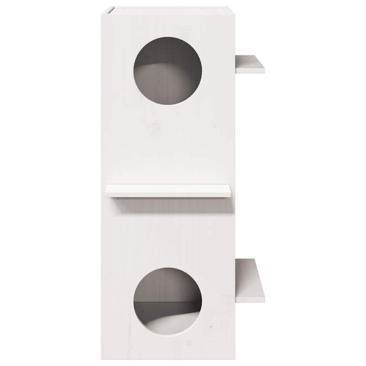 VIDAXL Maison pour chat blanc 43x43x90 cm bois de pin massif