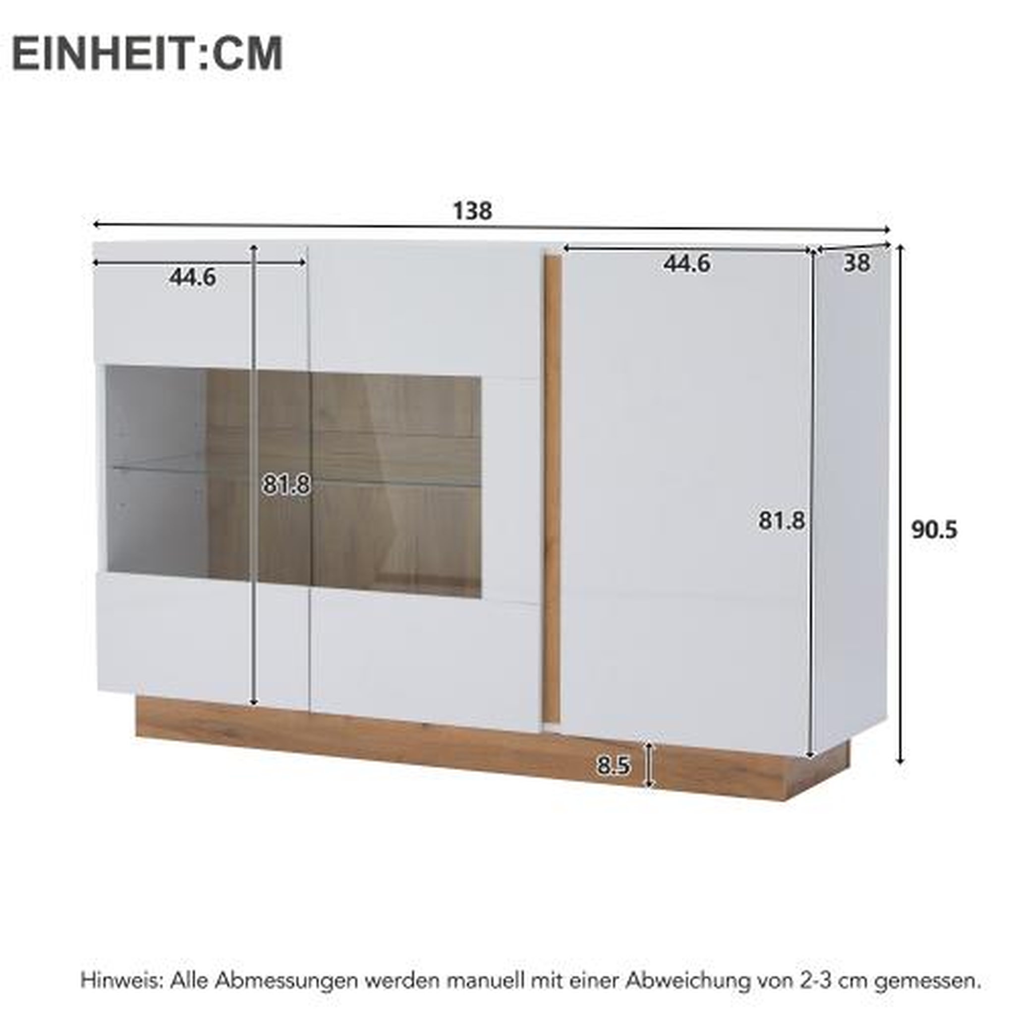 Voir la diapositive 3 : MERAX Buffet 3 porte(s) 0 tiroir(s) - 138 cm blanc led panneau de particules