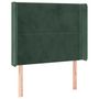 Voir la diapositive 2 : VIDAXL Tete de lit avec oreilles Vert fonce 103x16x118/128 cm Velours