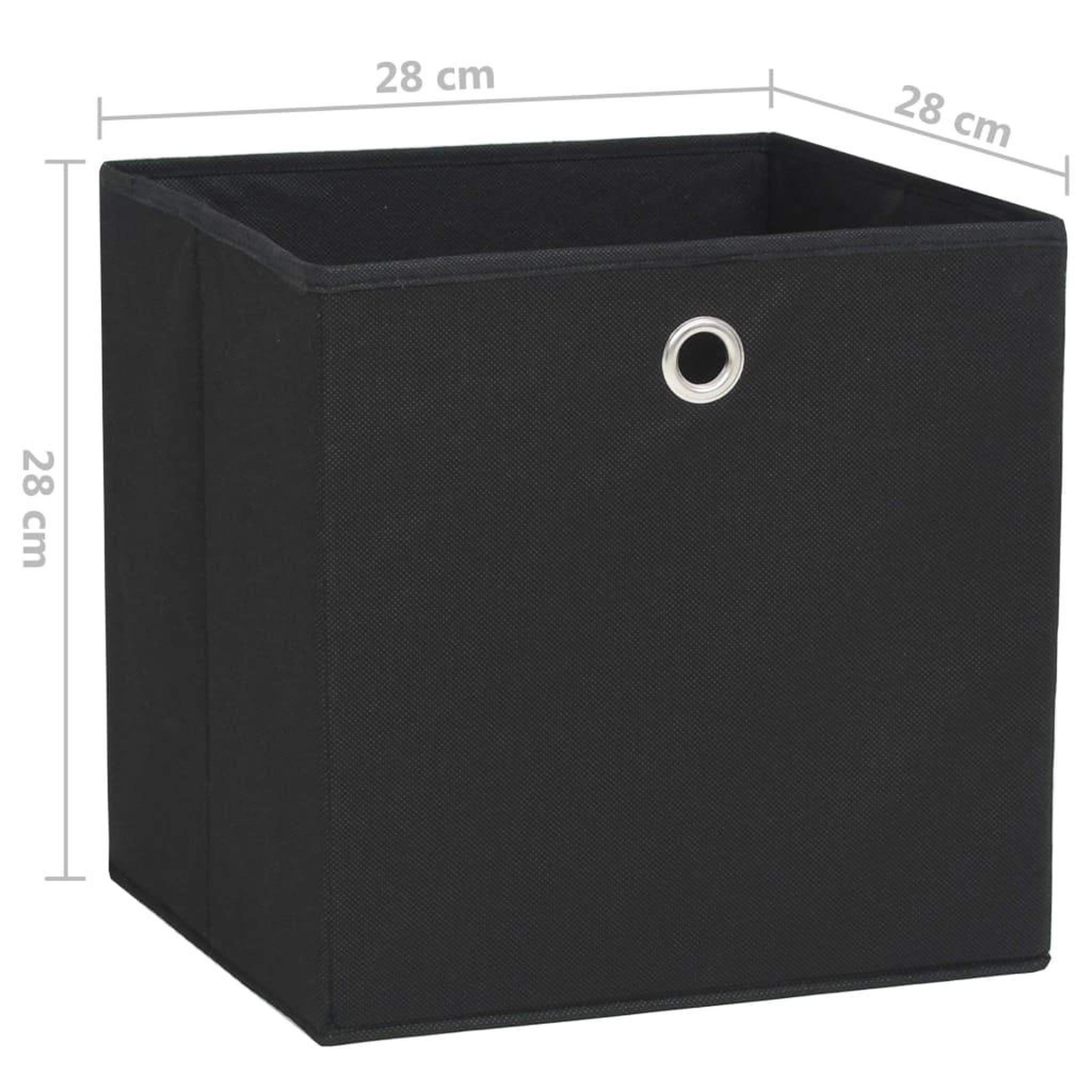 Voir la diapositive 6 : VIDAXL Boîtes de rangement 10 pcs Tissu intisse 28x28x28 cm Noir