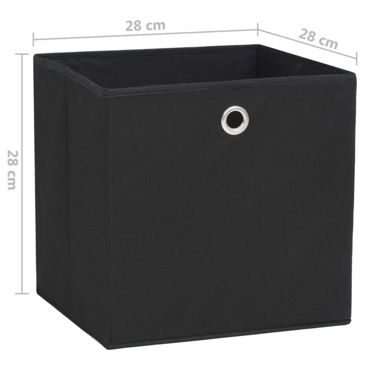VIDAXL Boîtes de rangement 10 pcs Tissu intisse 28x28x28 cm Noir