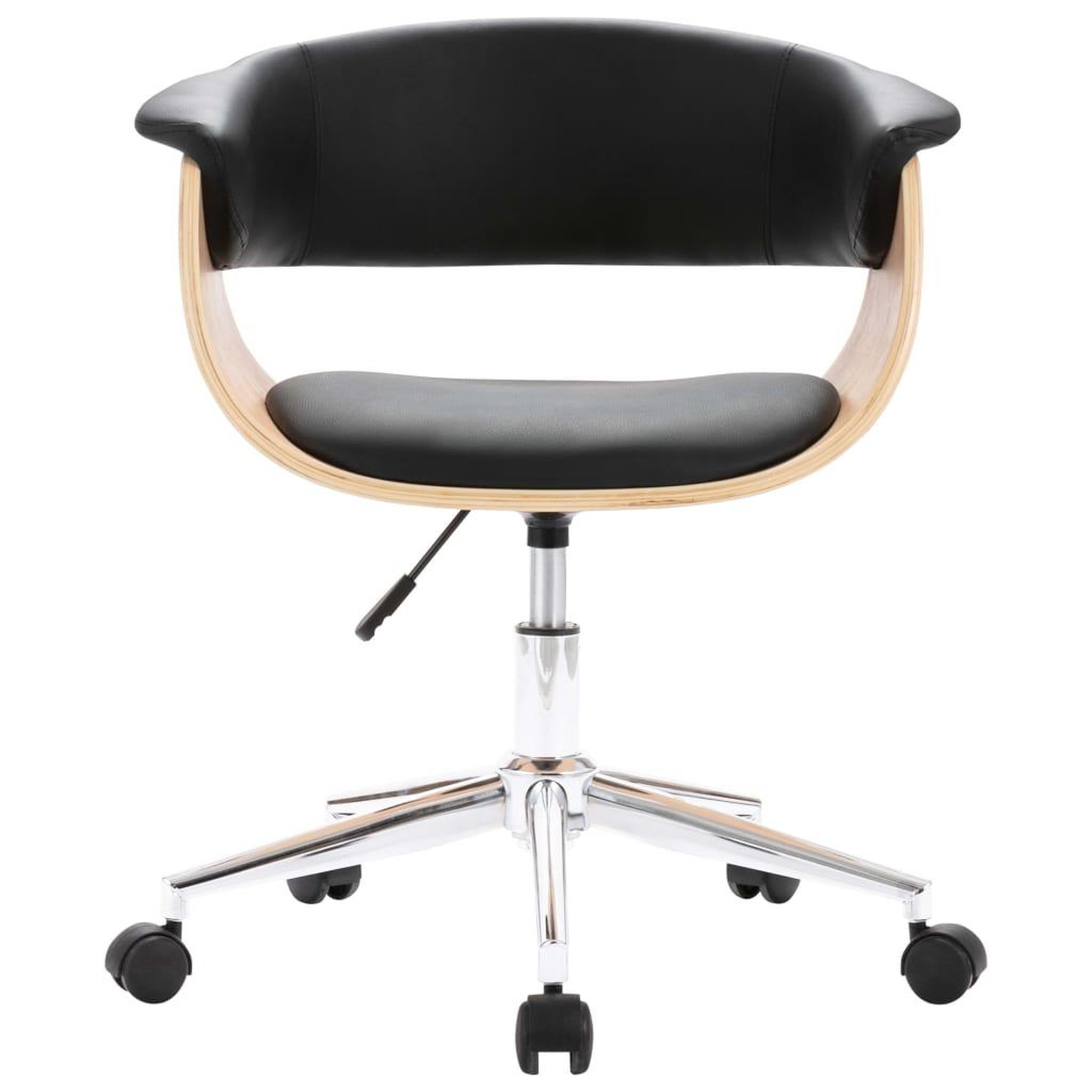 Voir la diapositive 3 : VIDAXL Chaise pivotante a manger Noir Bois courbe et similicuir