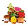 Voir la diapositive 2 : JEMINI JEMINI Fruity 's cagette de 6 peluches toutes douces fruits et légumes +/- 17 cm
