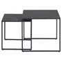 TOILINUX Lot de 2 Tables d'appoint carré encastrables en mélaminé et métal - L.50 cm x H. 45 cm - Noir