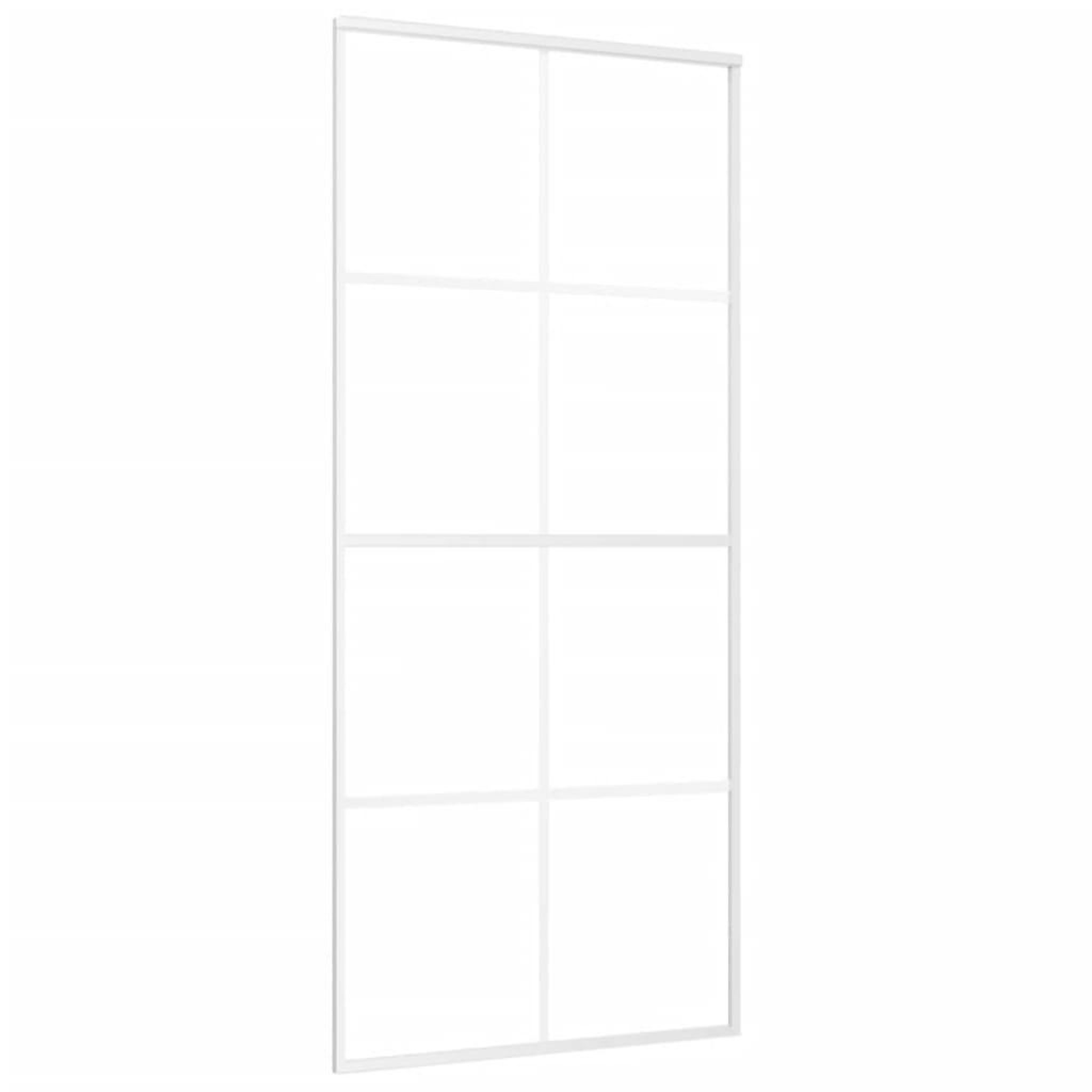 Voir la diapositive 2 : VIDAXL Porte coulissante Verre ESG et aluminium 90x205 cm Blanc