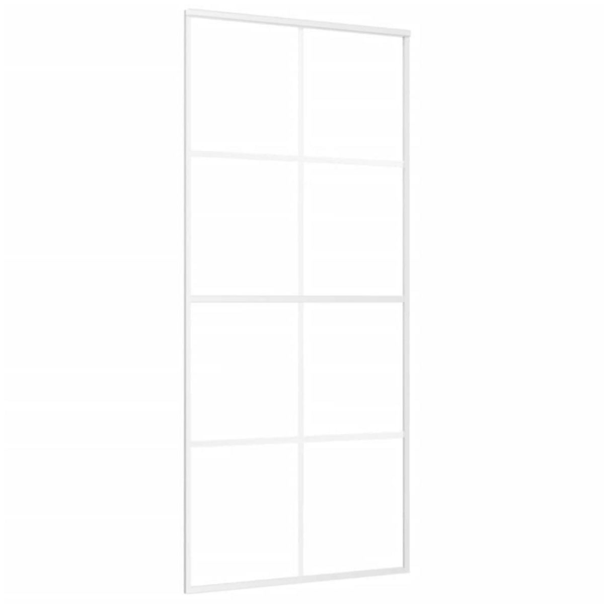 VIDAXL Porte coulissante Verre ESG et aluminium 90x205 cm Blanc
