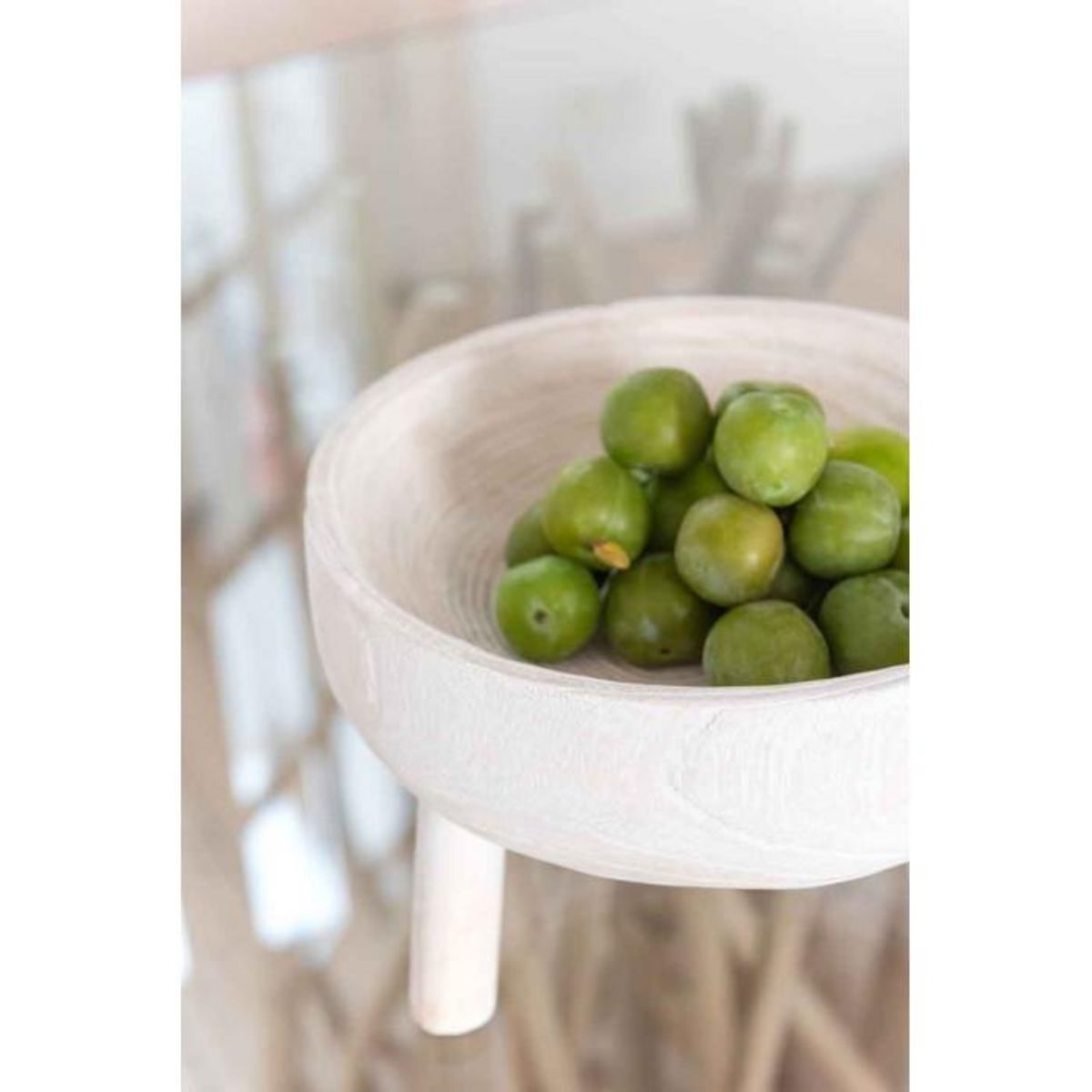 Paris Prix Coupelle sur Trépied en Bois  Jenny  28cm Blanc