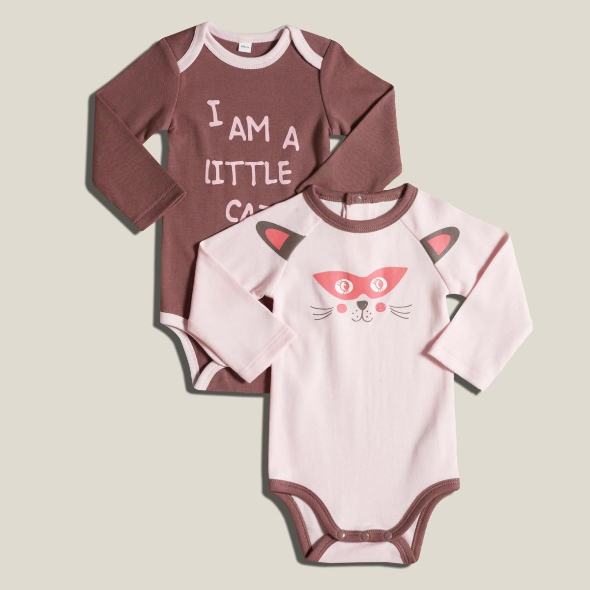 IN EXTENSO Lot de 2 bodies manches longues bébé