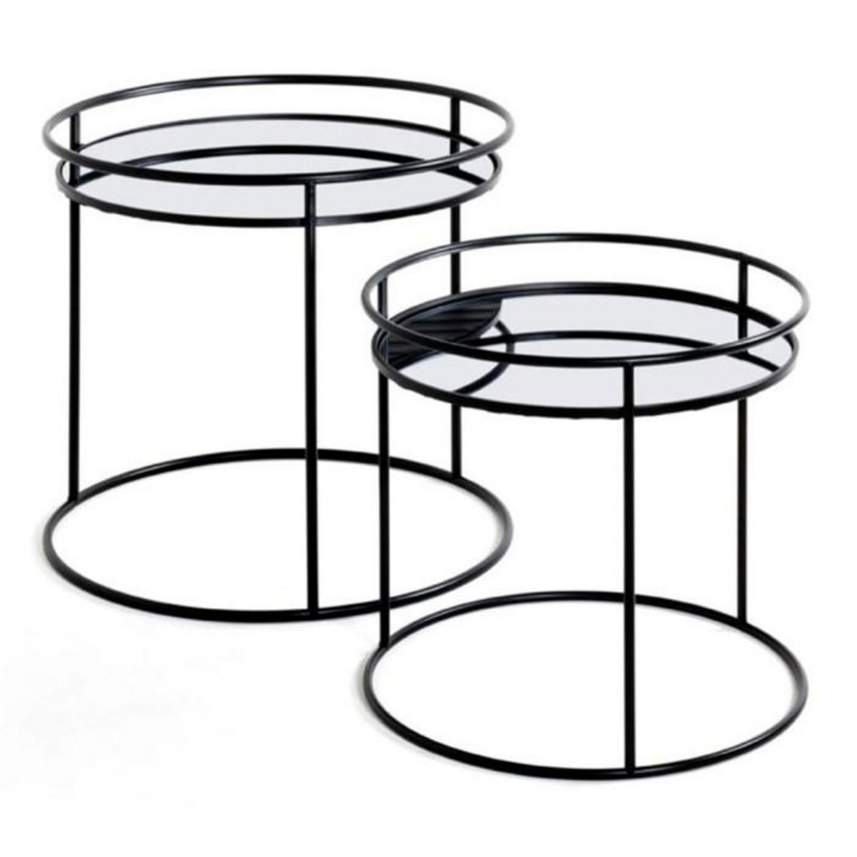 Paris Prix Lot de 2 Tables d'Appoint  Mirana  52cm Noir
