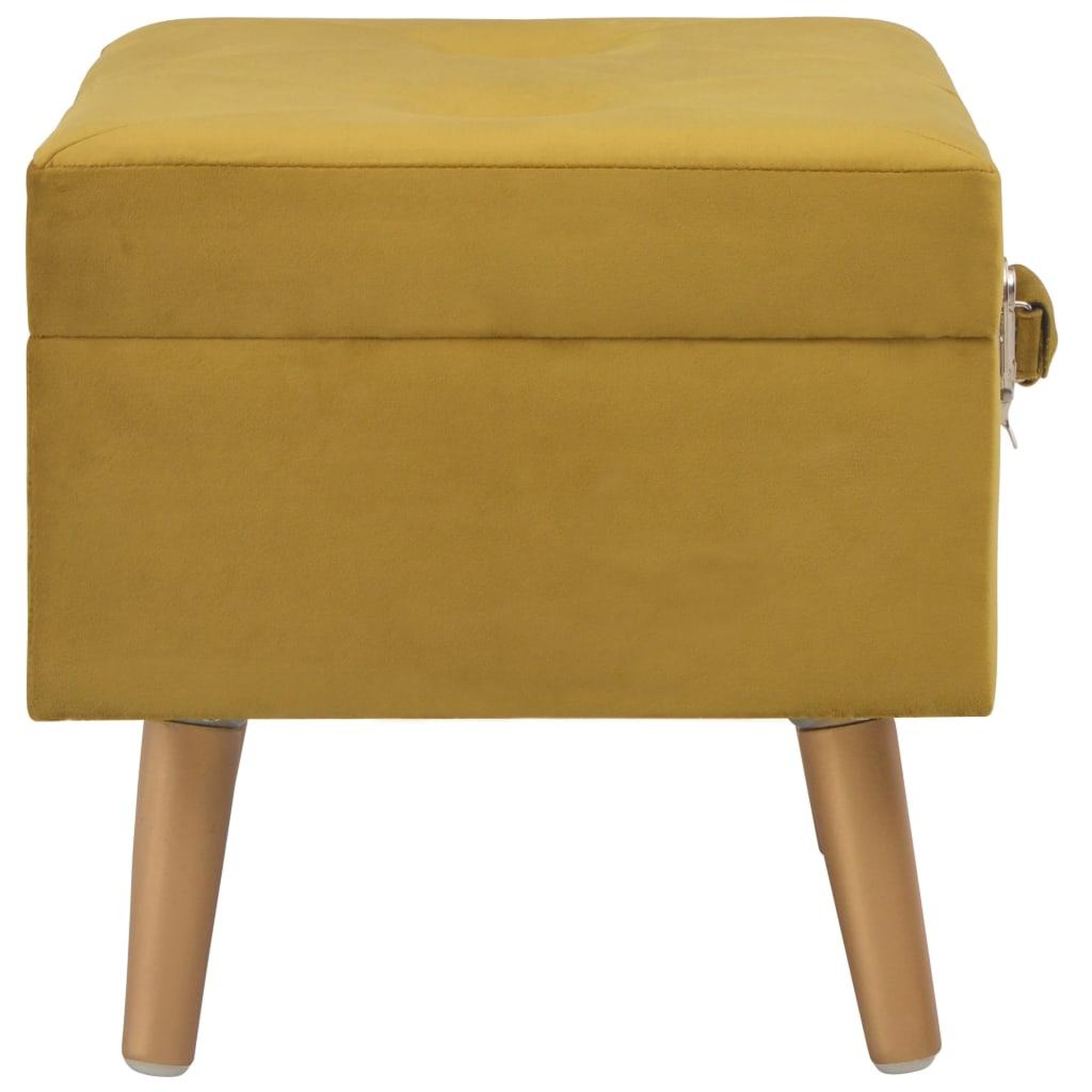 Voir la diapositive 3 : VIDAXL Tabouret de rangement 40 cm Jaune moutarde Velours