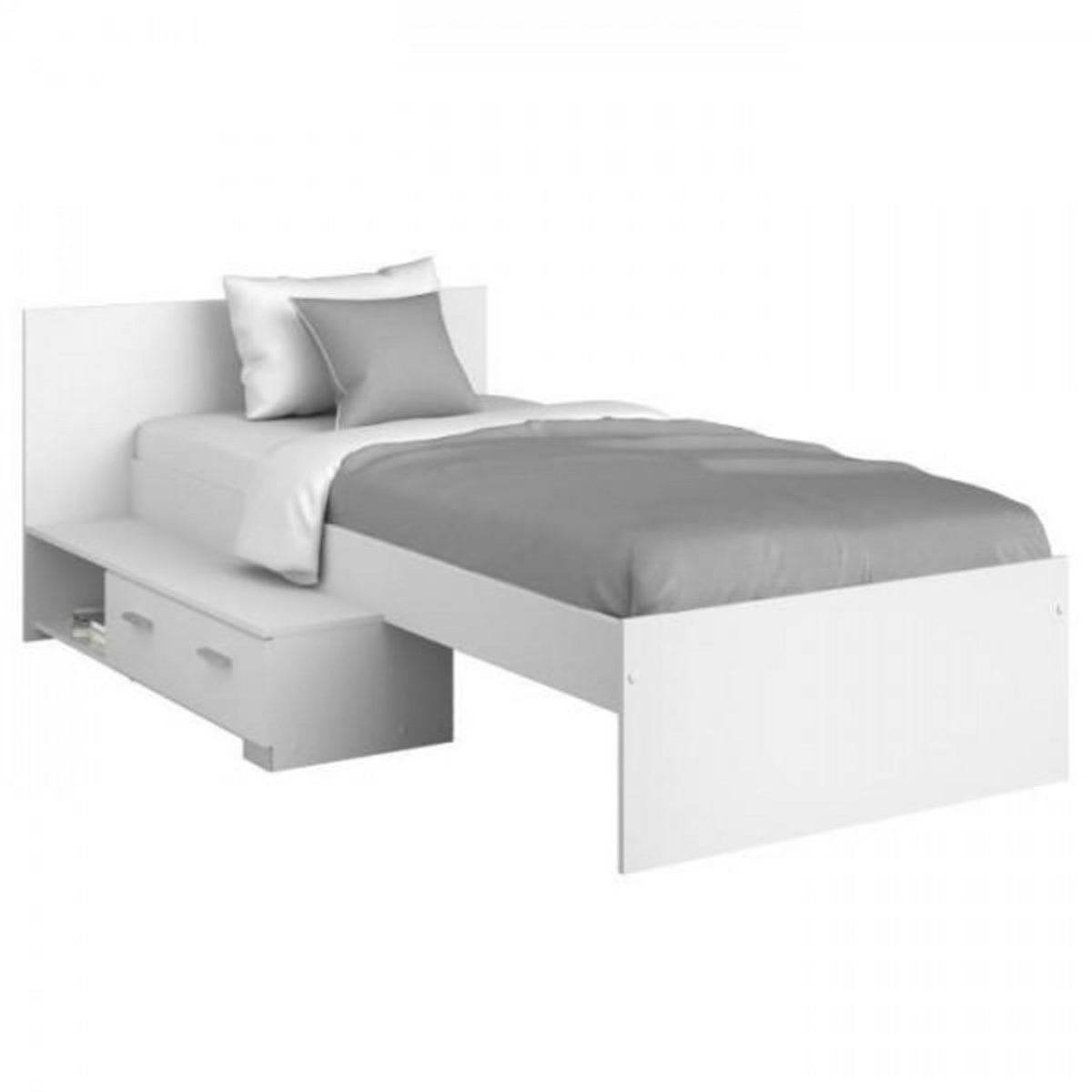 PARISOT PARISOT Chambre enfant complete 2 pieces - Lit + bureau - Style essentiel - Décor blanc - COSMOS