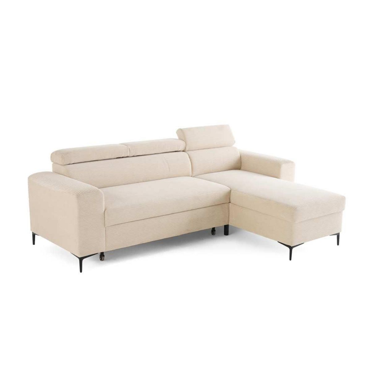 LISA DESIGN Ceylan - canapé d'angle réversible - convertible avec coffre et têtières - 4 places - en velours côtelé