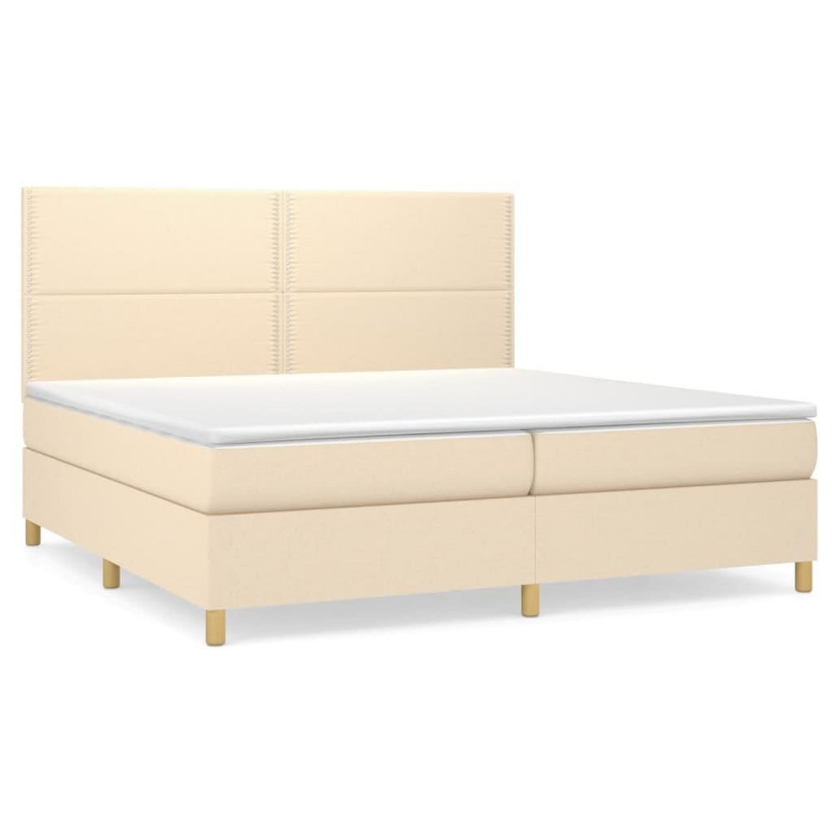 VIDAXL Sommier a lattes de lit avec matelas Creme 200x200 cm Tissu