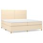 Voir la diapositive 2 : VIDAXL Sommier a lattes de lit avec matelas Creme 200x200 cm Tissu