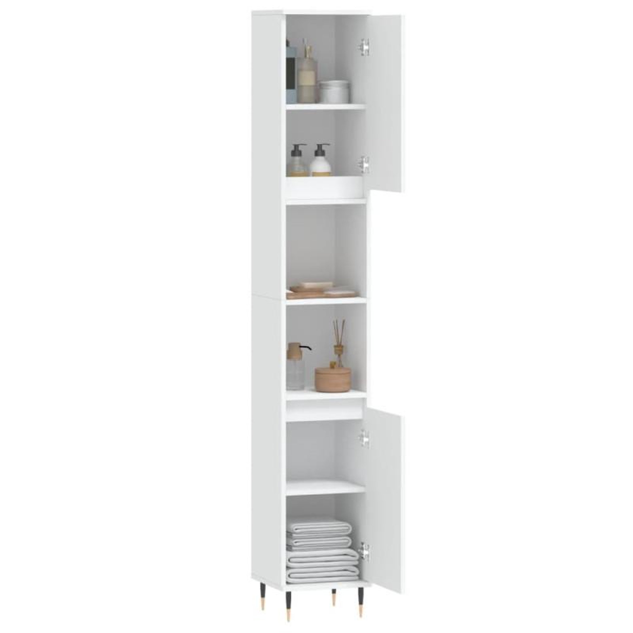 Voir la diapositive 4 : VIDAXL Armoire de salle de bain blanc 30x30x190 cm bois d ingénierie