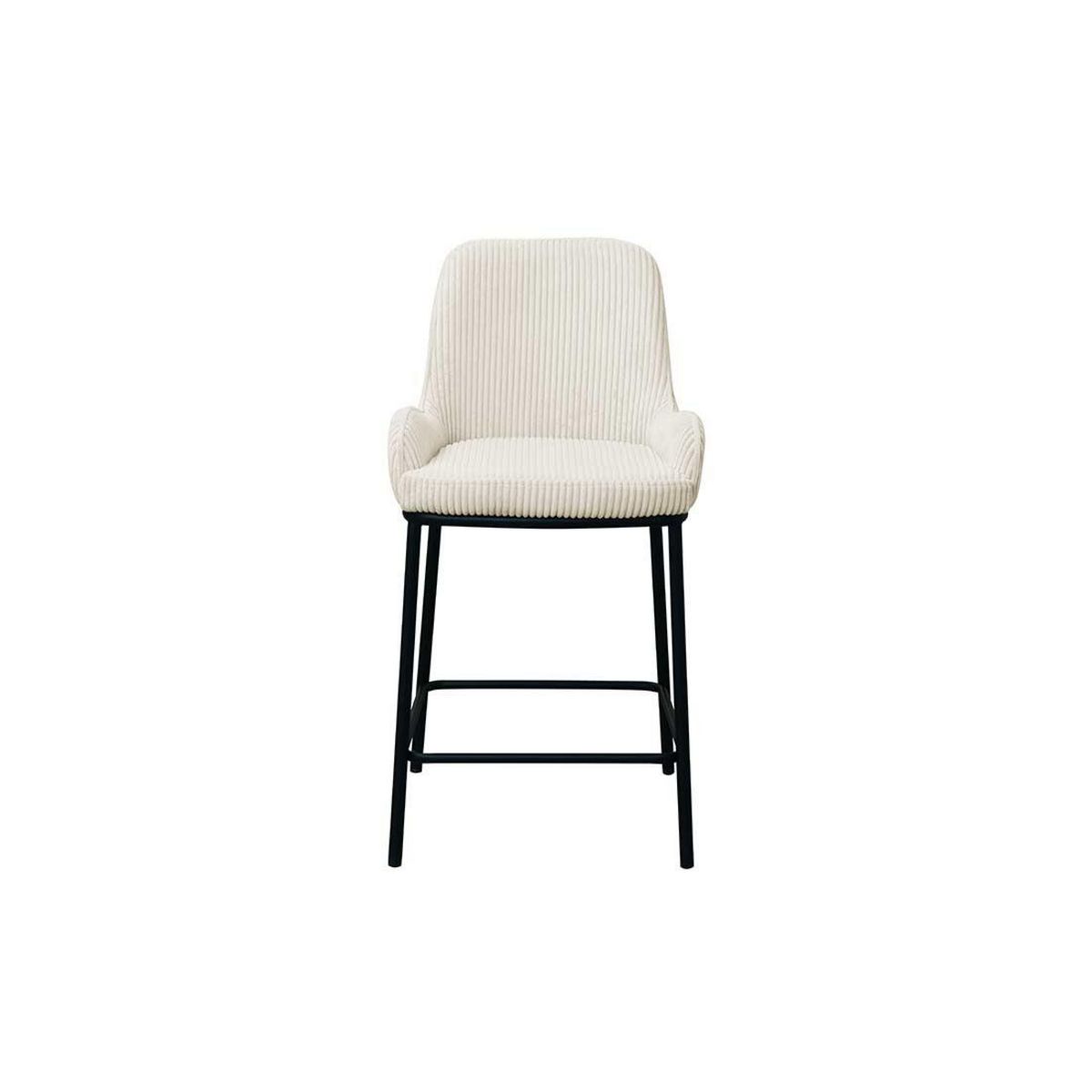 LISA DESIGN Salinas - lot de 2 chaises de bar - en velours côtelé - beige - h65 cm