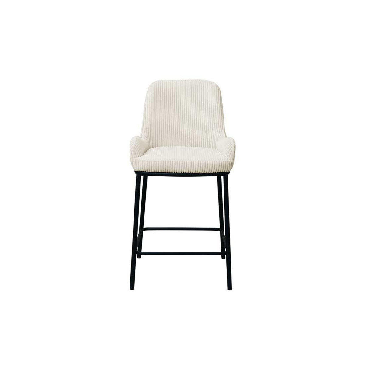 LISA DESIGN Salinas - lot de 2 chaises de bar - en velours côtelé - beige - h65 cm