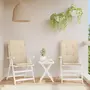 VIDAXL Coussins de chaise de jardin dossier haut lot de 2 beige tissu