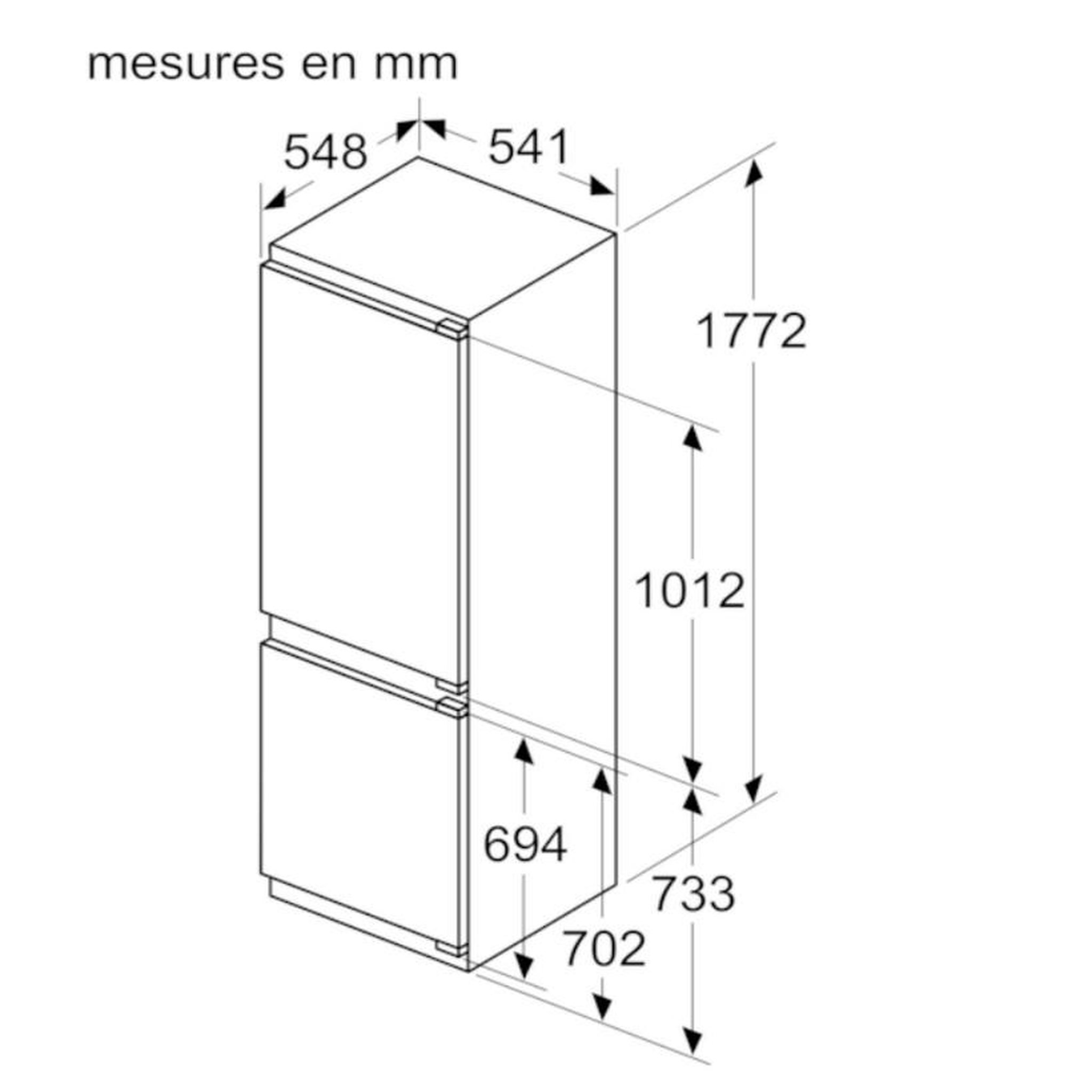 Voir la diapositive 3 : Siemens Réfrigérateur combiné intégrable à pantographe 260l - ki86nvfe0