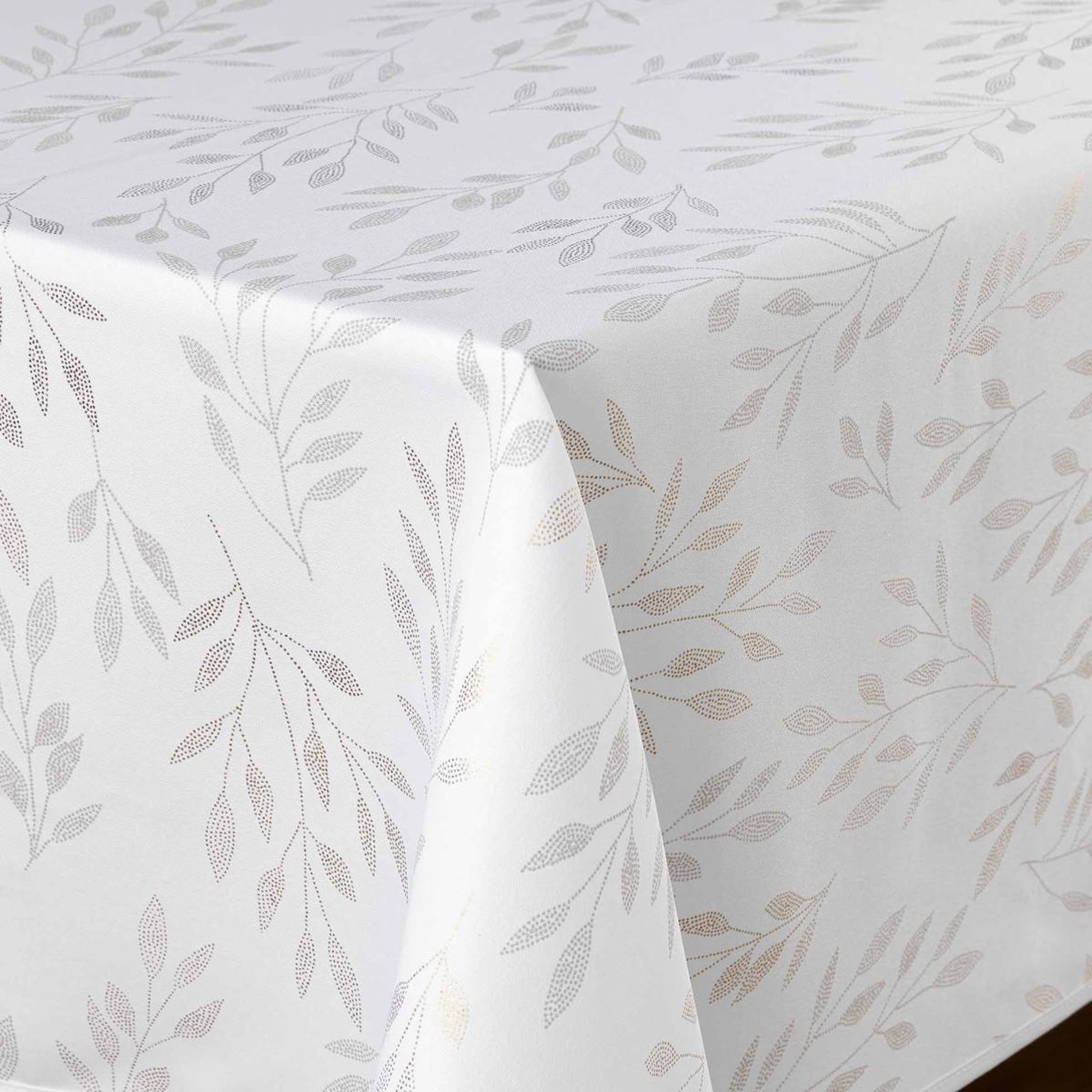 Voir la diapositive 2 : Douceur d'Intérieur Nappe antitache imprimé  lonigold  150x240cm blanc