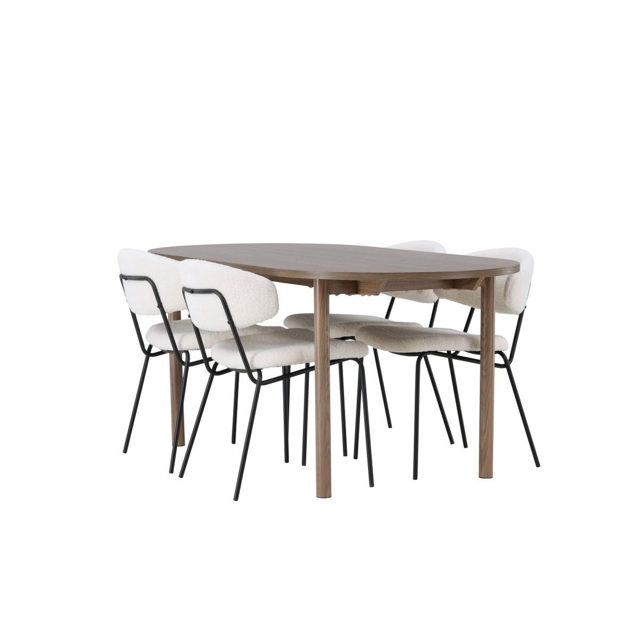 Voir la diapositive 3 : Paris Prix Ensemble table à manger & 4 chaises  andy & chico  180cm naturel & blanc crème