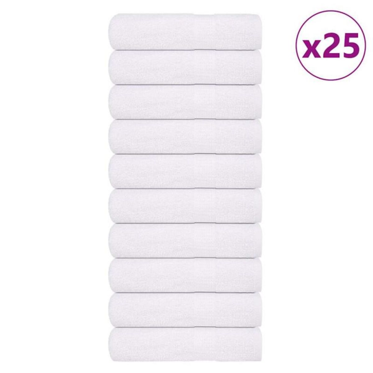 VIDAXL Serviettes de bain 25 pcs blanc 100x150 cm 360 g m² 100% coton