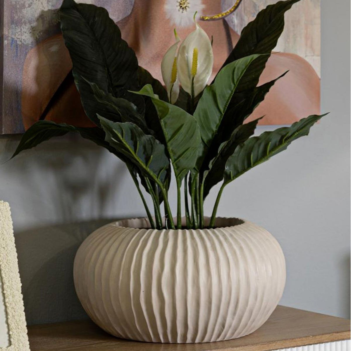 Paris Prix Cache-Pot Design  Mist  35cm Crème