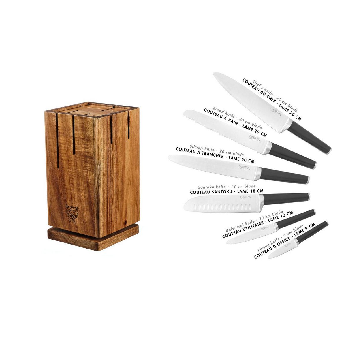 BJORN Bloc couteaux de cuisine JONA SKAGEN - 7 pièces