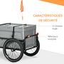 Voir la diapositive 5 : OUTSUNNY Remorque à vélo pliable avec coffre de rangement charge max. 40 Kg gris
