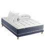 Voir la diapositive 1 : IDLITERIE Ensemble Matelas Ressort 7 zones + Mémoire de forme + Sommier KING STYLE + couette + oreillers Fabriqué en France 160 x 200