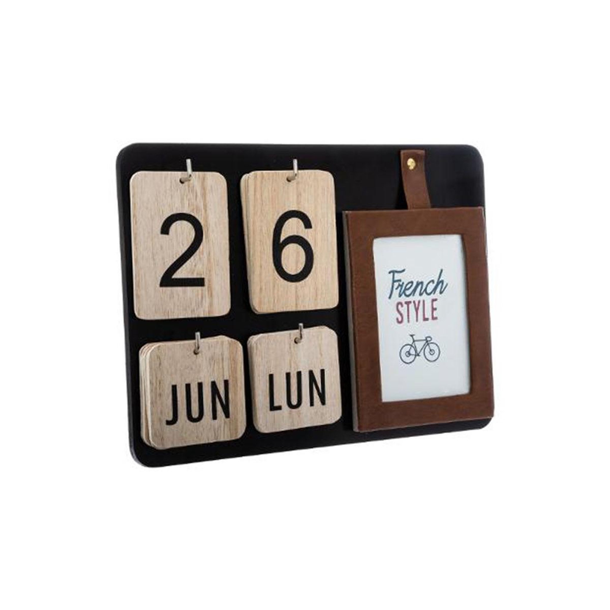 ATMOSPHERA Cadre décoratif  calendrier  30cm naturel & noir