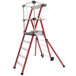 TUBESCA Plate-forme isolante unique Sherpa fibre 3 marches garde-corps rigide