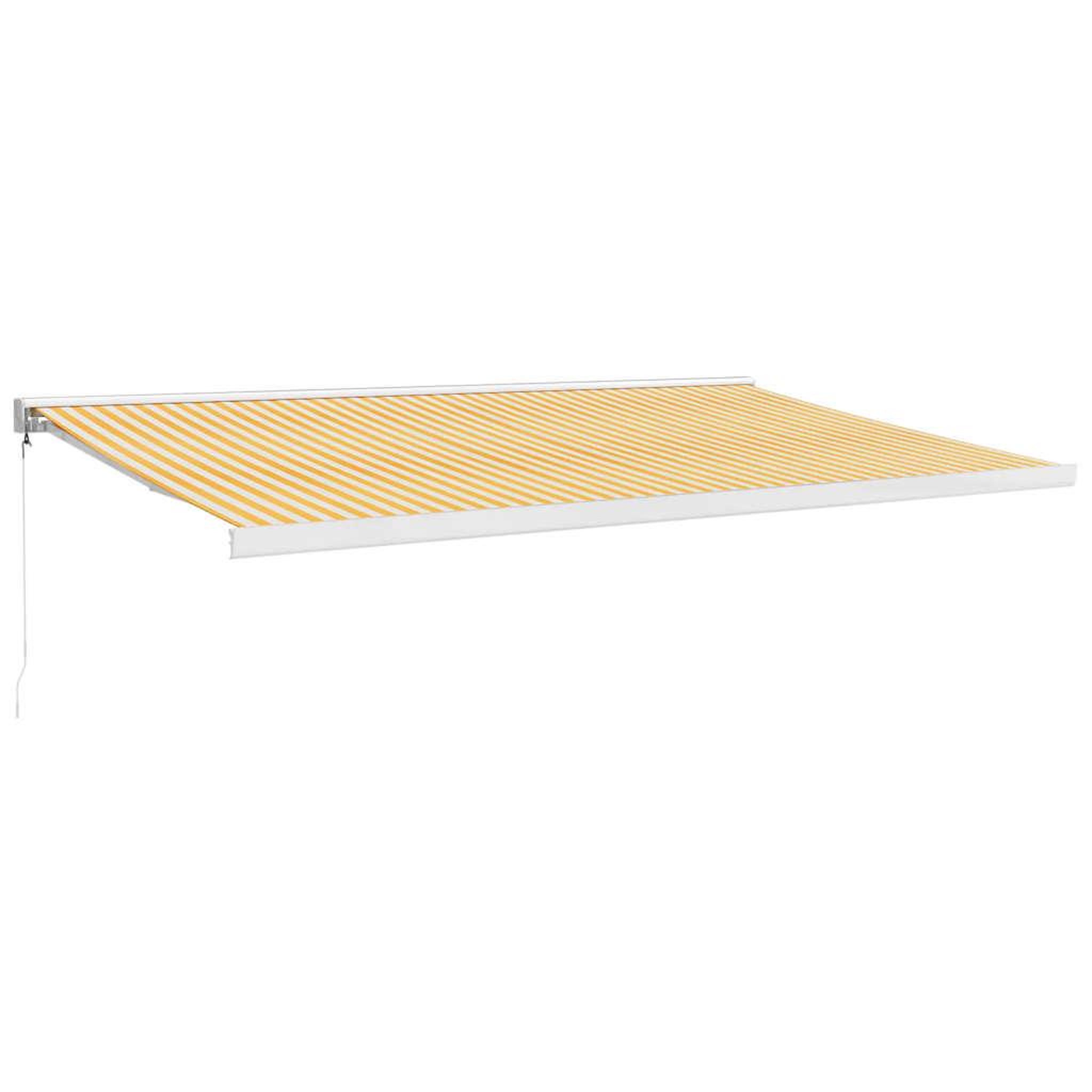 Voir la diapositive 2 : VIDAXL Auvent retractable jaune et blanc 5x3 m tissu et aluminium