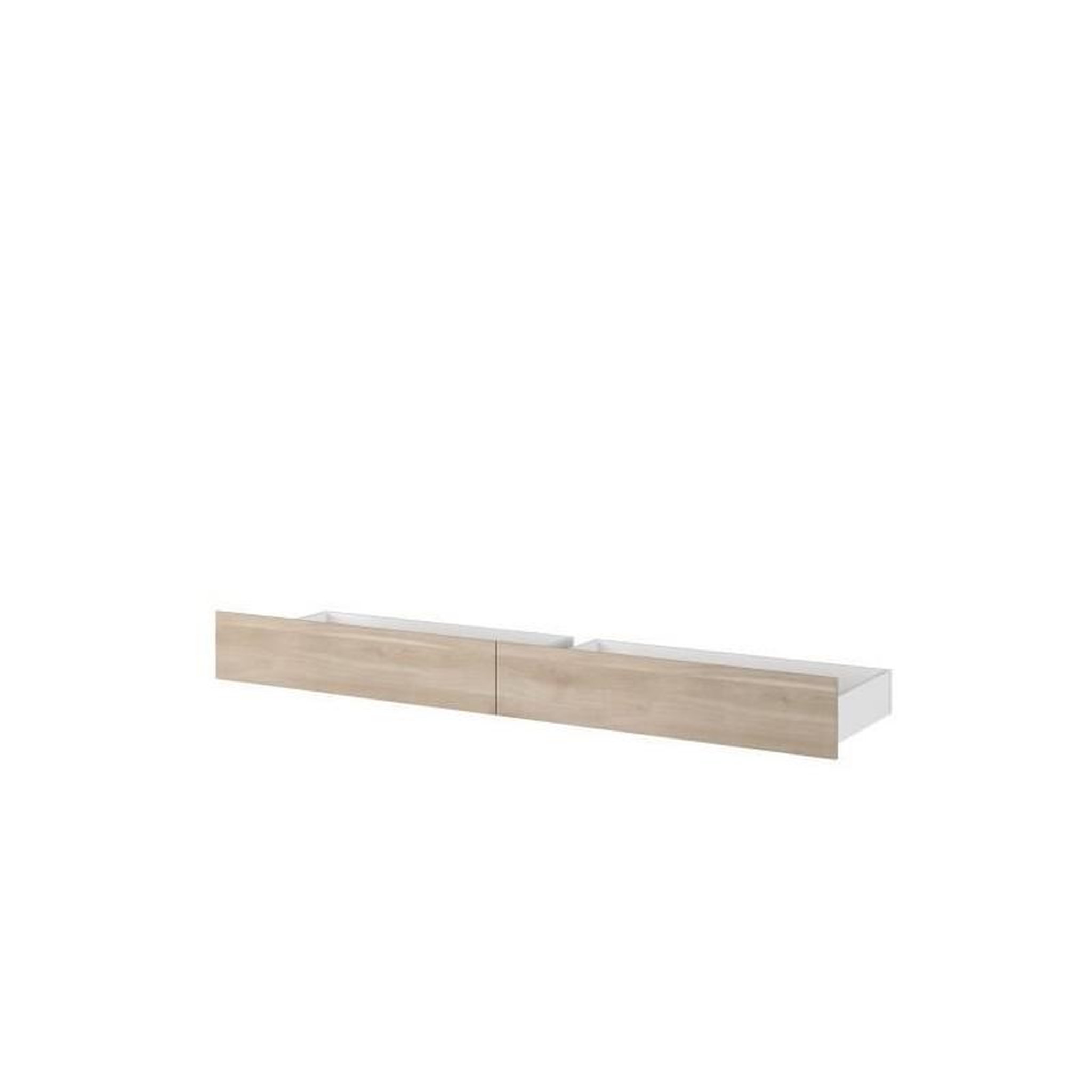 Voir la diapositive 6 : PARISOT Lit adulte ESCALE 140x190/200 cm - Tete de lit + 2 tiroirs - Décor chene du Japon - PARISOT