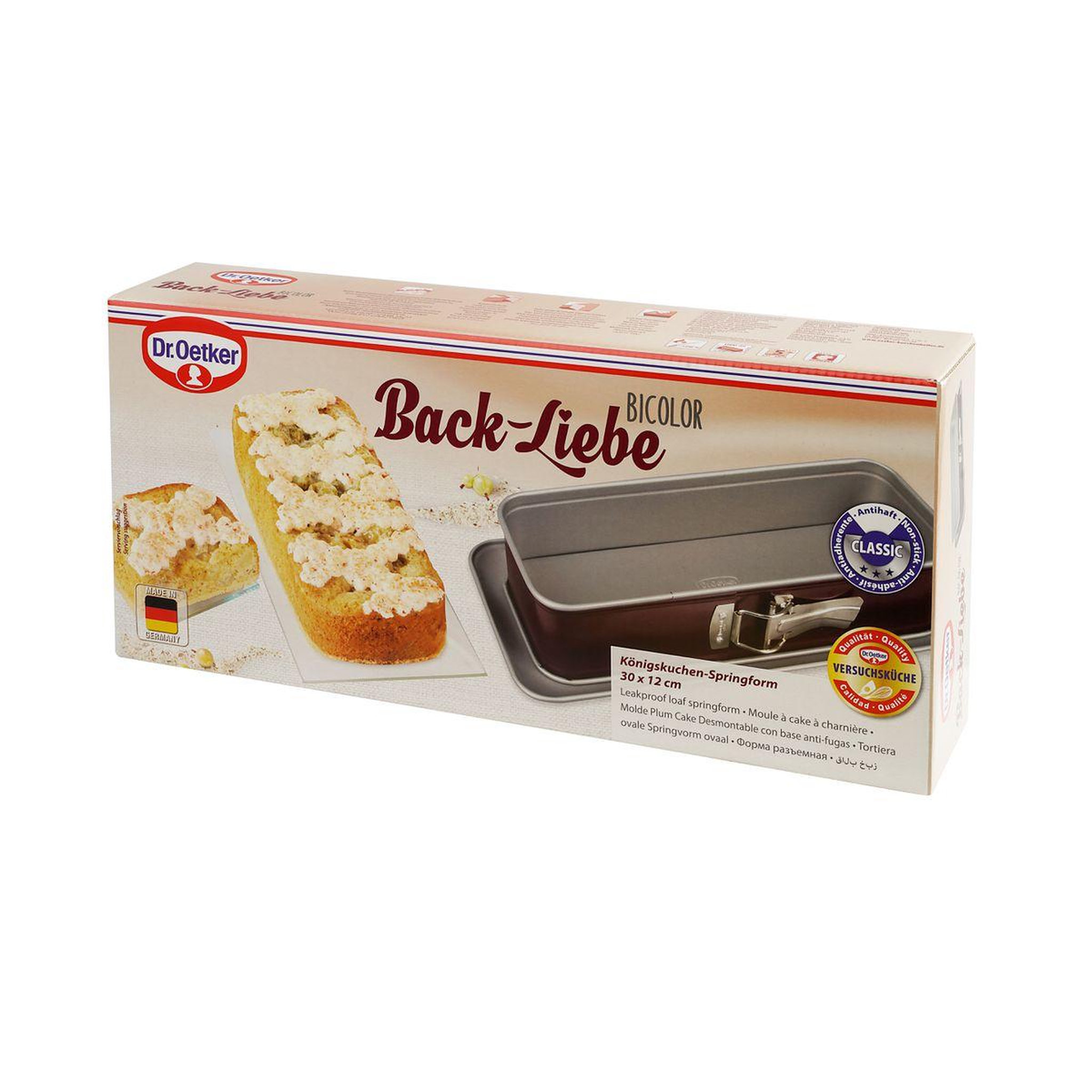 Voir la diapositive 6 : DR.OETKER Lot de 2 moules à cakes à charnière 30 cm dr. Oetker back-liebe bicolor