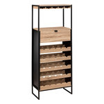 FIVE Meuble bar avec rack pour 25 bouteilles en bois ALIAJ - Noir