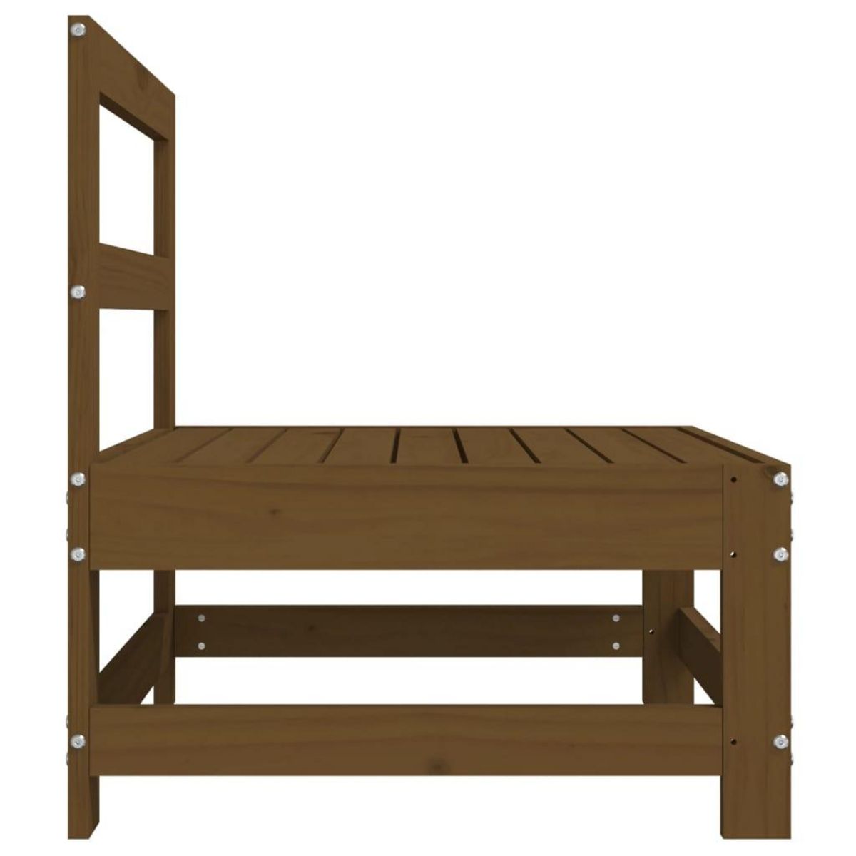 VIDAXL Canapes centraux de jardin 2 pcs marron miel bois de pin solide