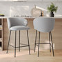 Voir la diapositive 2 : MAISON PAVANE Lot de 2 chaises pour îlot central en tissu gris clair 67 cm-Victoria