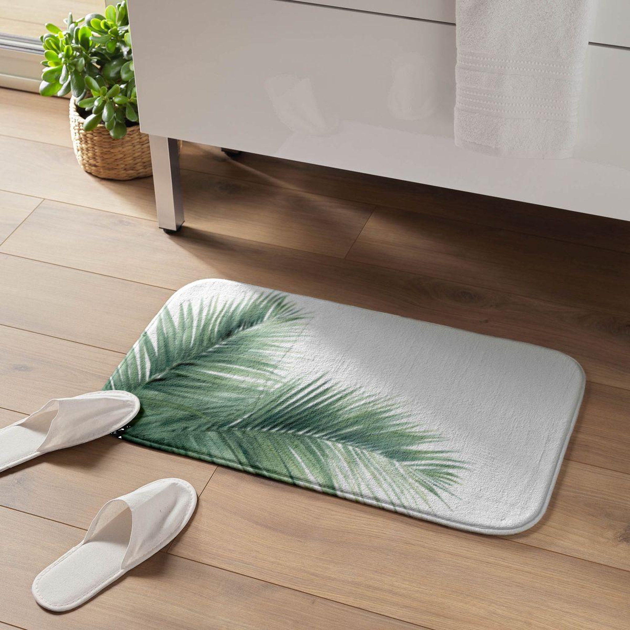 Voir la diapositive 6 : Douceur d'Intérieur Tapis de bain  havane  45x75cm blanc