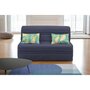 Voir la diapositive 2 : MARKET24 Banquette BZ - 2 places - Bleu Marine - Coussins Jungle - couchage 140 x 190 x 9 cm - Joe