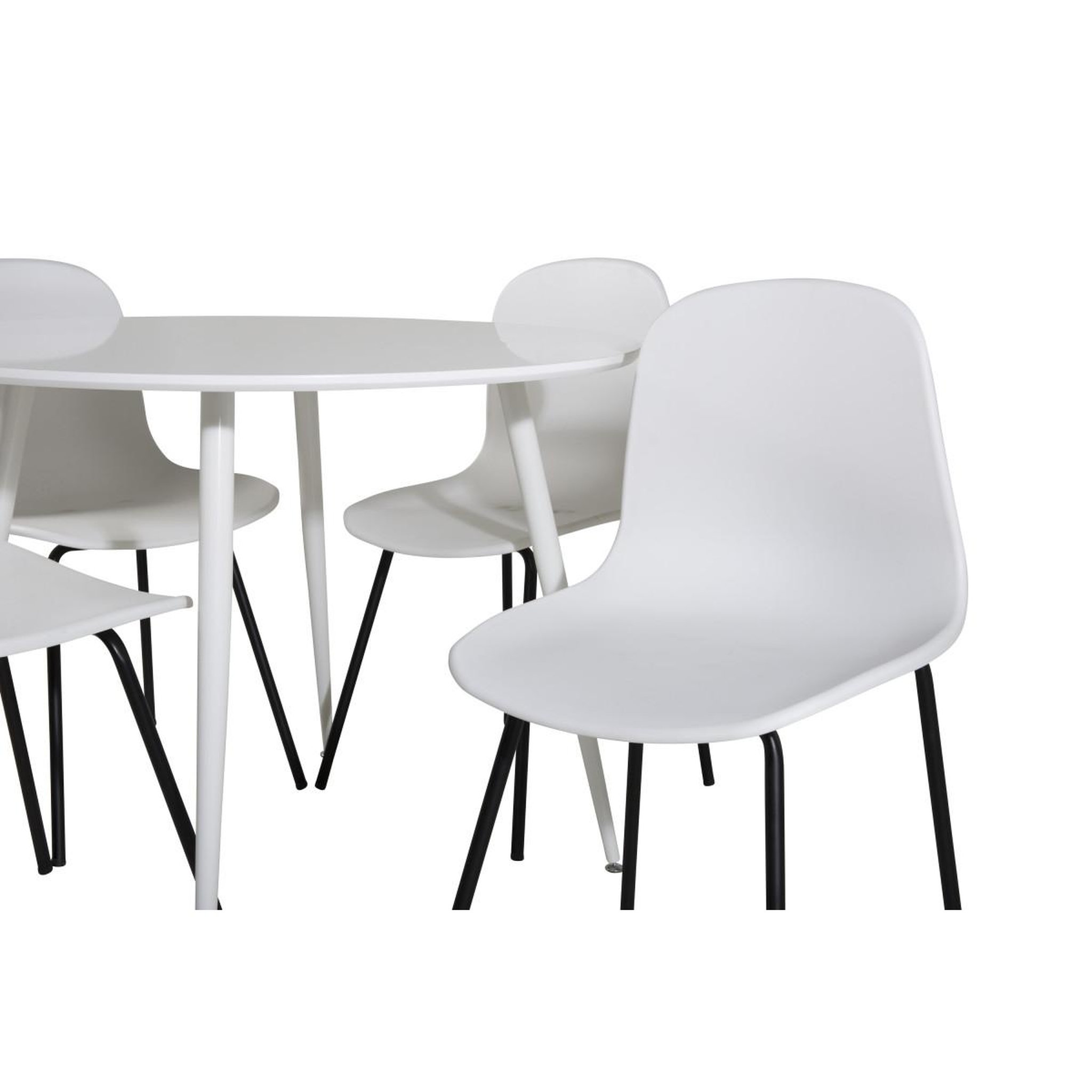 Voir la diapositive 2 : Paris Prix Ensemble table à manger & 4 chaises  plaza & artic  100cm blanc
