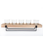 HEART OF THE HOME Bougeoir design bois et métal Lix - L. 46 x H. 12 cm - Noir