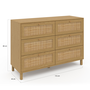 Voir la diapositive 5 : ID MARKET Commode 6 tiroirs HANAE 115 cm effet naturel cannage