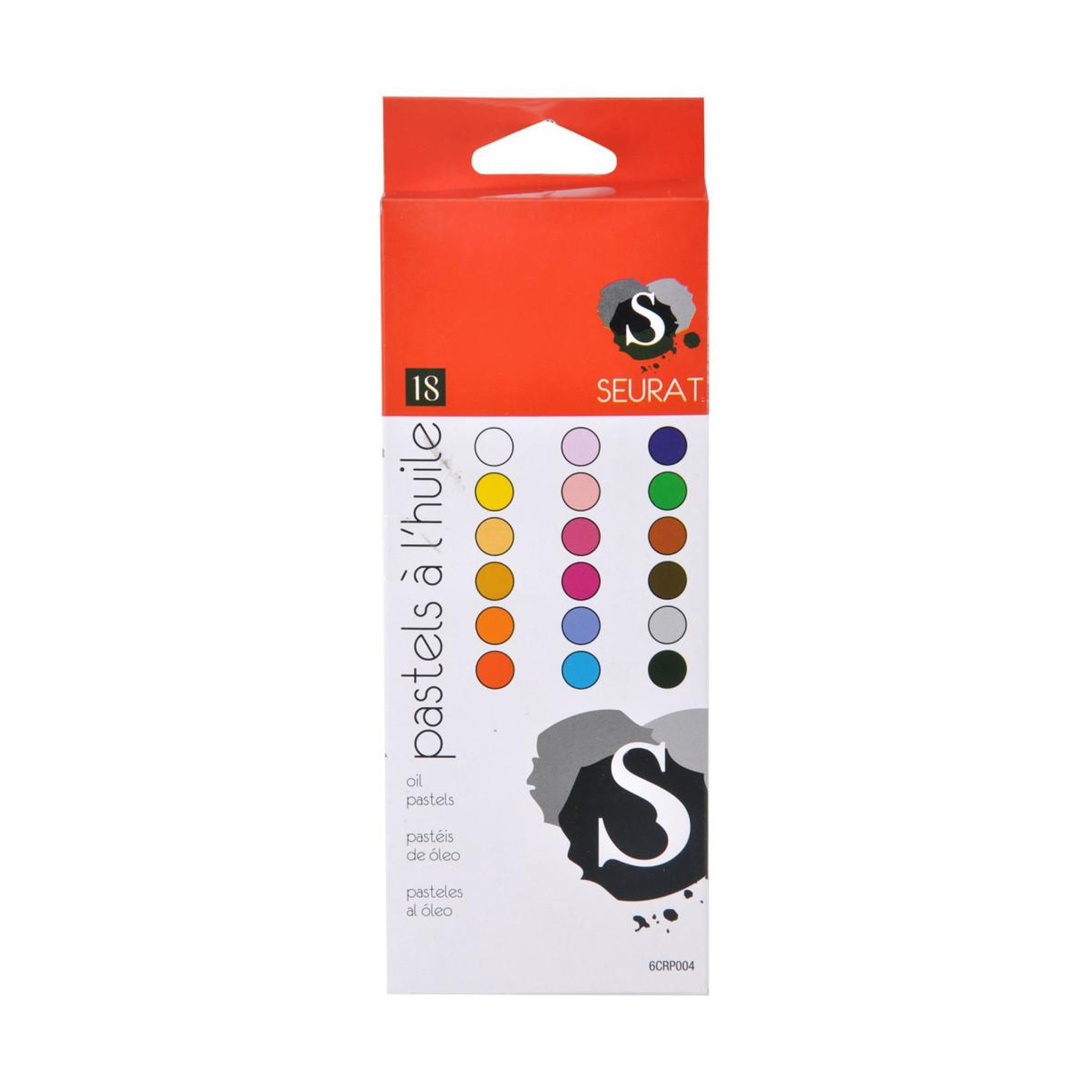 HOMEA Boîte de 18 Pastels à Huile  Peinture  20cm Blanc