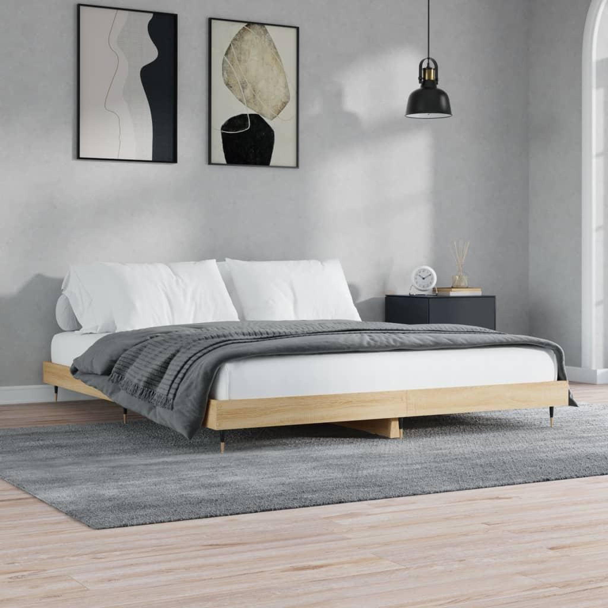 Voir la diapositive 3 : VIDAXL Cadre de lit sans matelas chene sonoma 120x200 cm