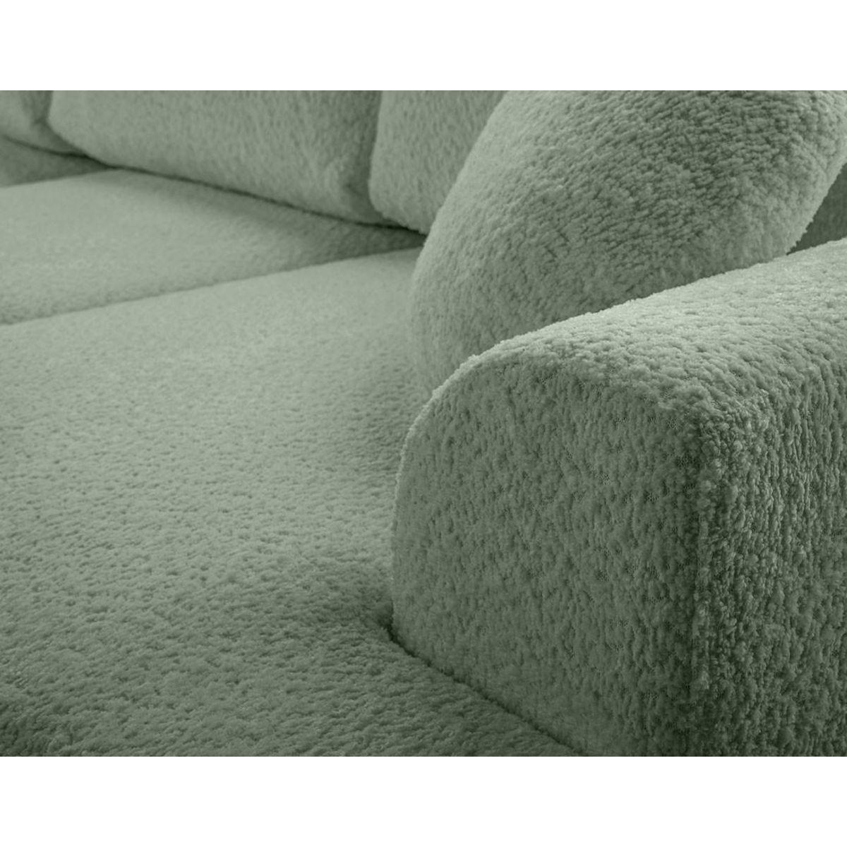 BEST MOBILIER Candela - canapé d'angle gauche 4 places - convertible avec coffre - en tissu bouclette