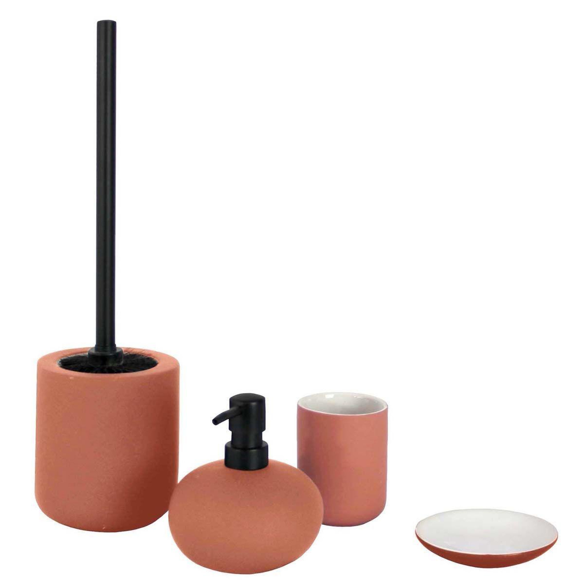 Voir la diapositive 2 : Douceur d'Intérieur Porte savon uni soft touch  mambo  11cm terracotta