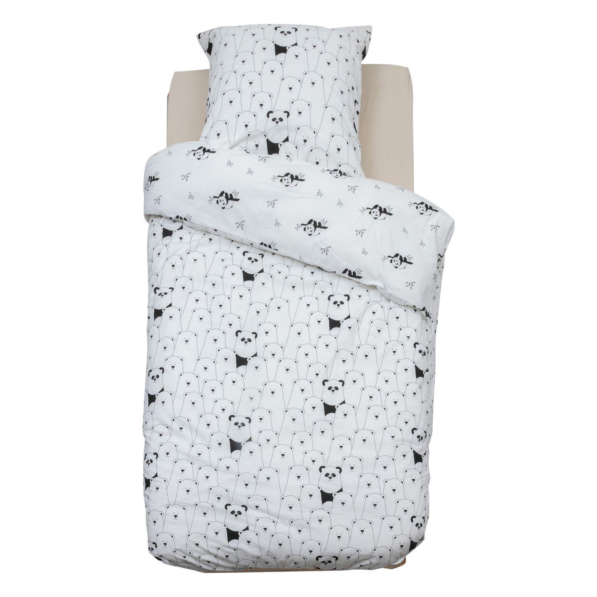 Voir la diapositive 3 : ATMOSPHERA Parure de lit enfant réversible panda - 100% coton 57 fils/cm² - 140 x 200 cm