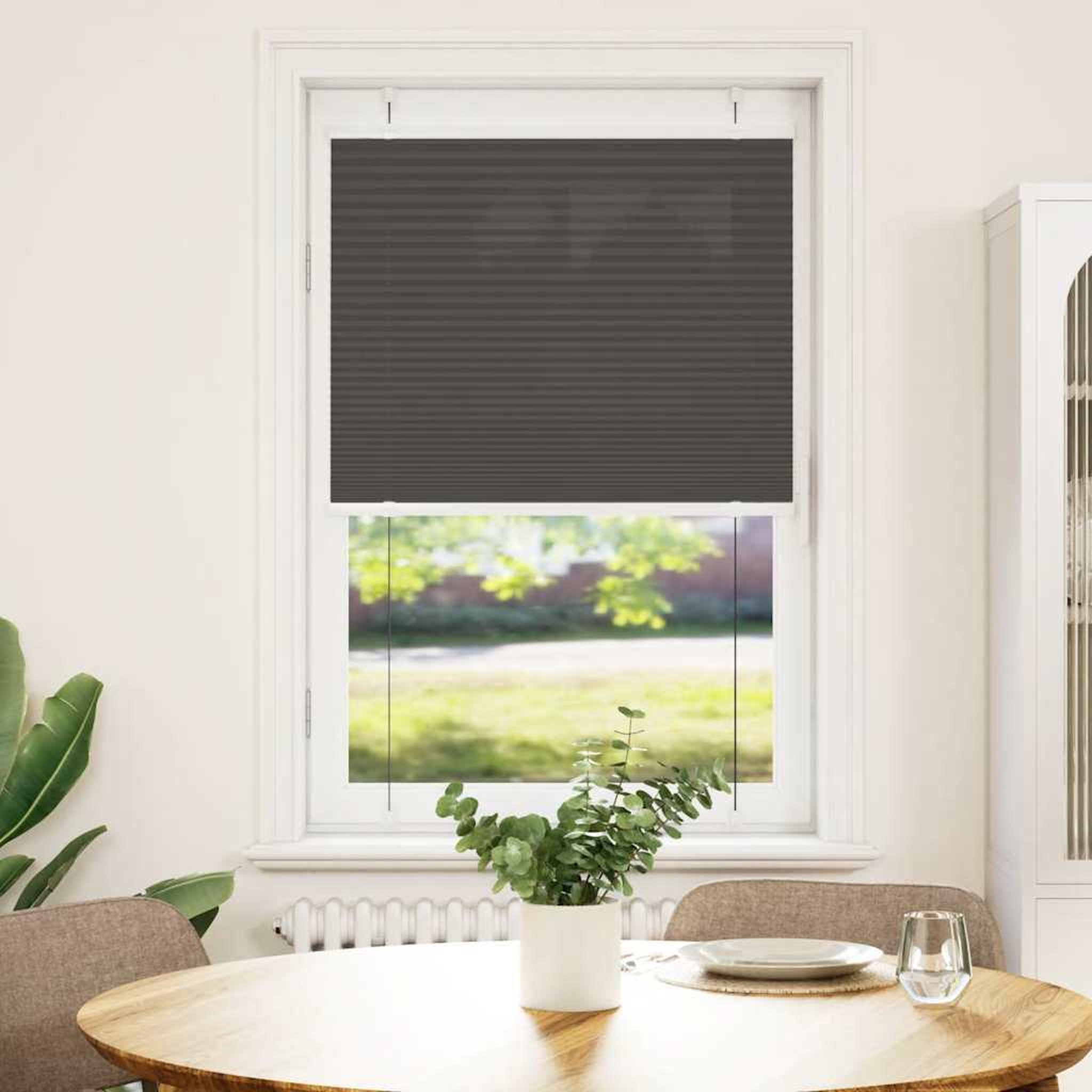 Voir la diapositive 2 : VIDAXL Store plisse noir 80x100 cm largeur du tissu 79,4 cm polyester